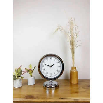 Krom Metal Retro Masa Saati 25×20 cm