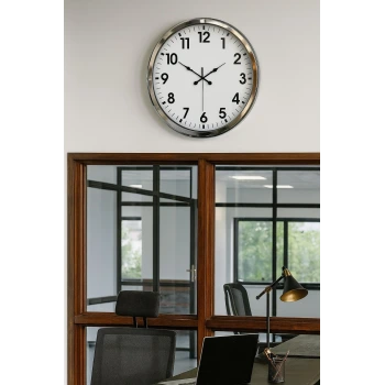 Krom Şıklık 52 Cm Metal Modern Duvar Saat