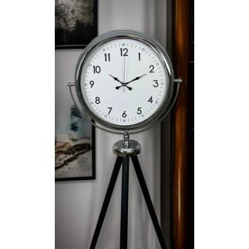 Krom Standart Tripod Ayaklı Saat