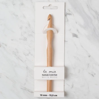 La Mia Whitewood 10 mm 15.5 cm Ahşap Yün Tığ