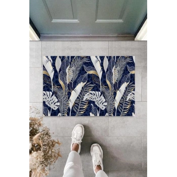 Lacivert Kapı Önü Paspası k Desen  K-3100