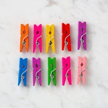 Loren 10 lu Karışık Renk Mini Ahşap Mandal