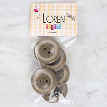 Loren Crafts 5li Haki Büyük Düğme - 1728