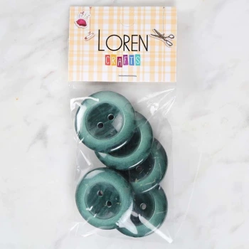 Loren Crafts 5li Yeşil Büyük Düğme - 1736