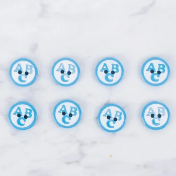 Loren Crafts 8 li ABC Mavi Düğme - 0561