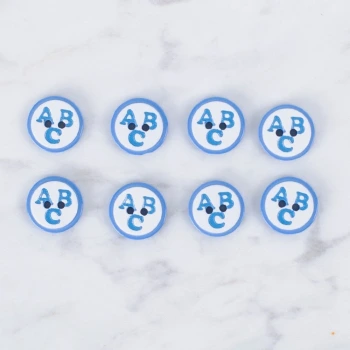 Loren Crafts 8 li ABC Mavi Düğme - 0562