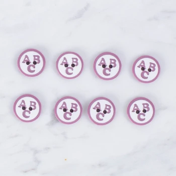 Loren Crafts 8 li ABC Vişne Çürüğü Düğme - 0558