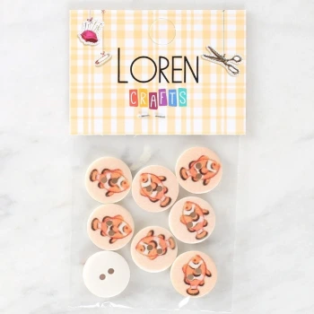 Loren Crafts 8li Balık Düğme - 1157
