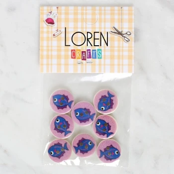 Loren Crafts 8li Balık Düğme - 1163