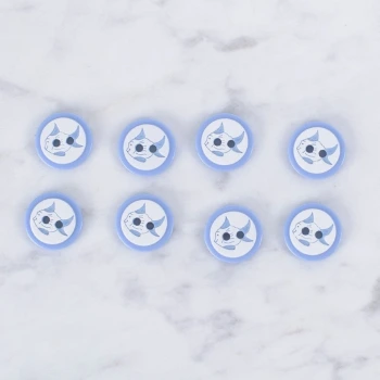 Loren Crafts 8 li Balık Mavi Düğme - 0574