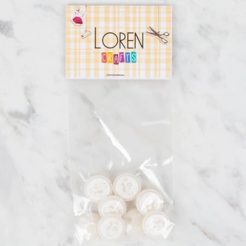 Loren Crafts 8 li Beyaz Düğme - 391
