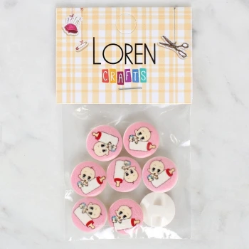 Loren Crafts 8li Biberonlu Bebek Düğme - 1028
