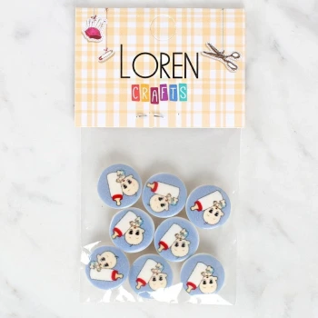 Loren Crafts 8li Biberonlu Bebek Düğme - 1241