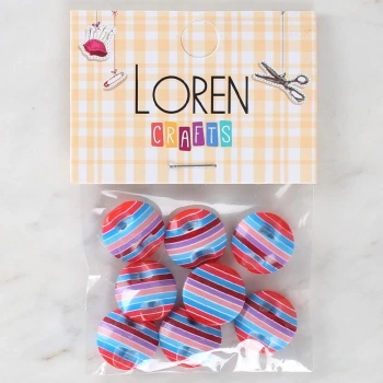 Loren Crafts 8li Desenli Düğme - 1106