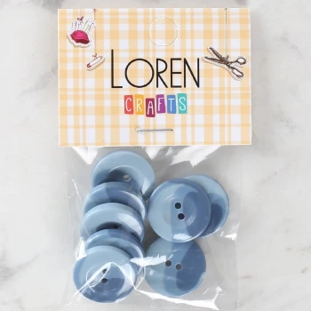Loren Crafts 8li Düğme Mavi - 1132