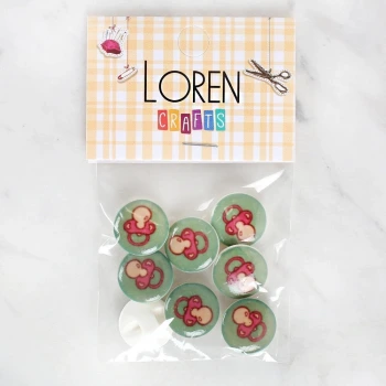 Loren Crafts 8li Emzik Düğme - 1014