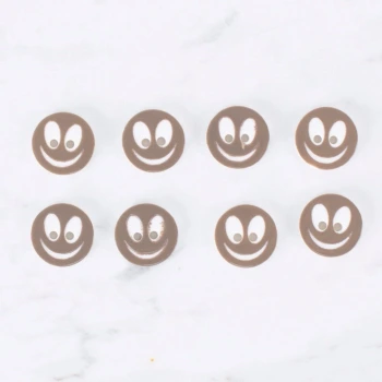 Loren Crafts 8 li Gülen Yüz Kahve Düğme - 0520