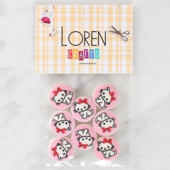 Loren Crafts 8li Kedi Düğme - 1027