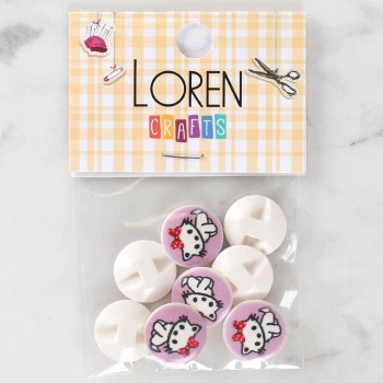 Loren Crafts 8li Kedi Düğme - 1064