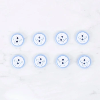 Loren Crafts 8 li Kelebek Mavi Düğme - 0513