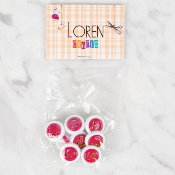 Loren Crafts 8 li Kırmızı Düğme - 637
