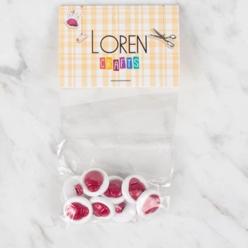 Loren Crafts 8 li Kırmızı Uğur Böceği Düğme - 648