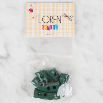 Loren Crafts 8 li koyu yeşil çoban düğme - 125