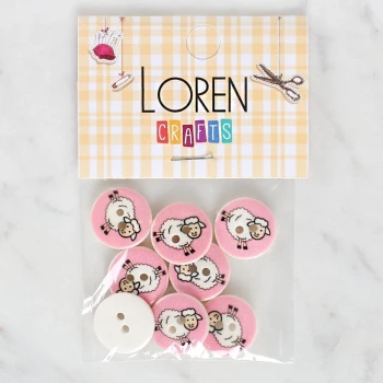 Loren Crafts 8li Koyun Düğme - 1169