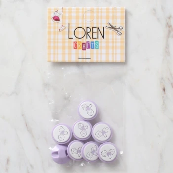 Loren Crafts 8 li Lila Bebek Düğme - 374