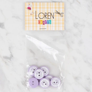 Loren Crafts 8 li Lila Düğme - 0585