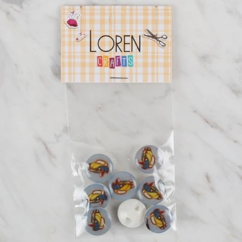 Loren Crafts 8 li Mavi Araba Düğme - 694