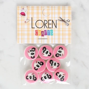 Loren Crafts 8li Panda Düğme - 1051