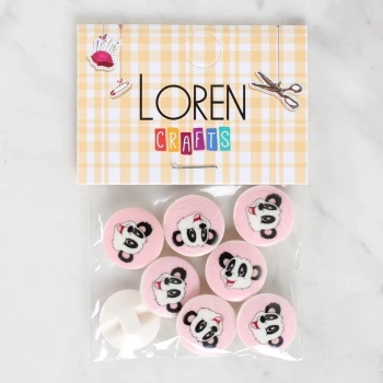 Loren Crafts 8li Panda Düğme - 1054