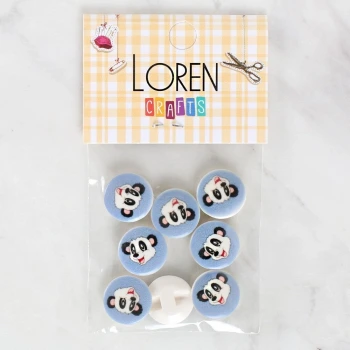 Loren Crafts 8li Panda Düğme - 1239