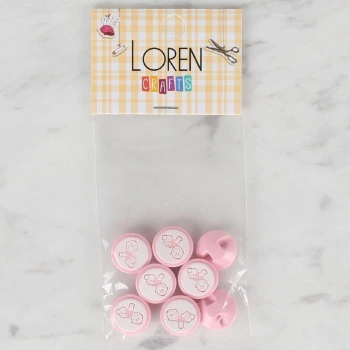 Loren Crafts 8 li Pembe Bebek Düğme - 376