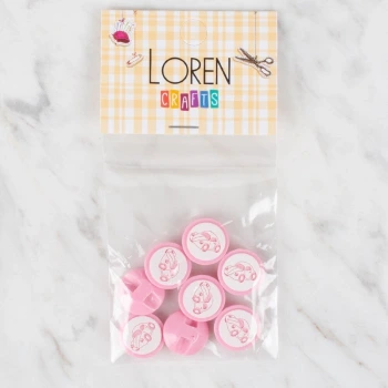Loren Crafts 8 li Pembe Düğme - 398