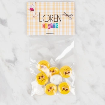 Loren Crafts 8 li Sarı Düğme - 664