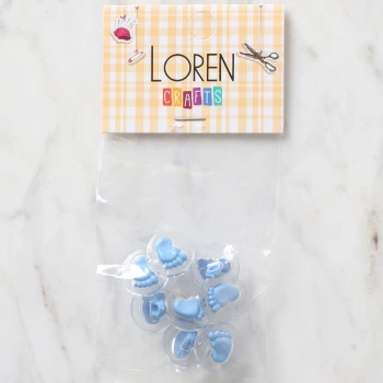 Loren Crafts 8 li Şeffaf Mavi Ayak Düğme - 272