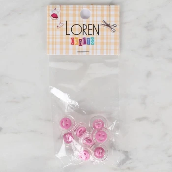 Loren Crafts 8 li Şeffaf Pembe Düğme - 260