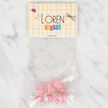 Loren Crafts 8 li Şeffaf Pembe Ördek Düğme - 259