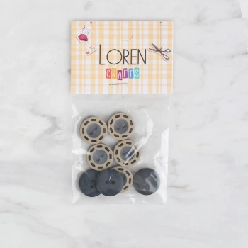Loren Crafts 8 li Siyah Düğme - 285
