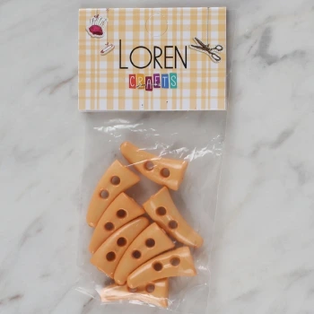 Loren Crafts 8 li turuncu çoban düğme - 134