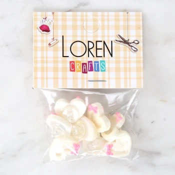 Loren Crafts Beyaz 8li Düğme - 3018