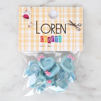 Loren Crafts Mavi 8li Düğme - 3014