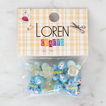 Loren Crafts Mavi 8li Düğme - 3021