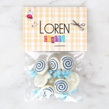 Loren Crafts Mavi 8li Düğme - 3026