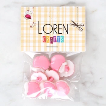 Loren Crafts Pembe 8li Düğme - 3004