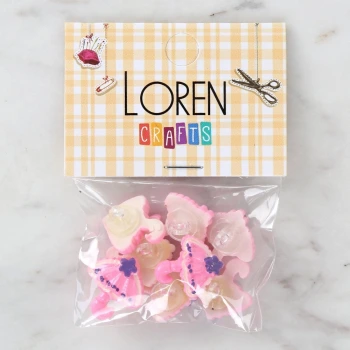 Loren Crafts Pembe 8li Düğme - 3011