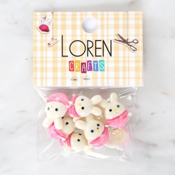 Loren Crafts Pembe 8li Düğme - 3029