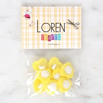 Loren Crafts Sarı 8li Düğme - 3049